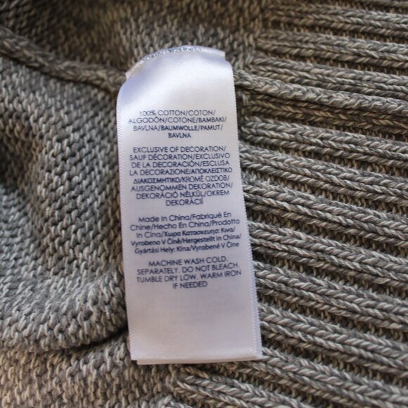 CHAPS Brown Cotton 1/4 Button Sweater, Large - Picture 4 of 8